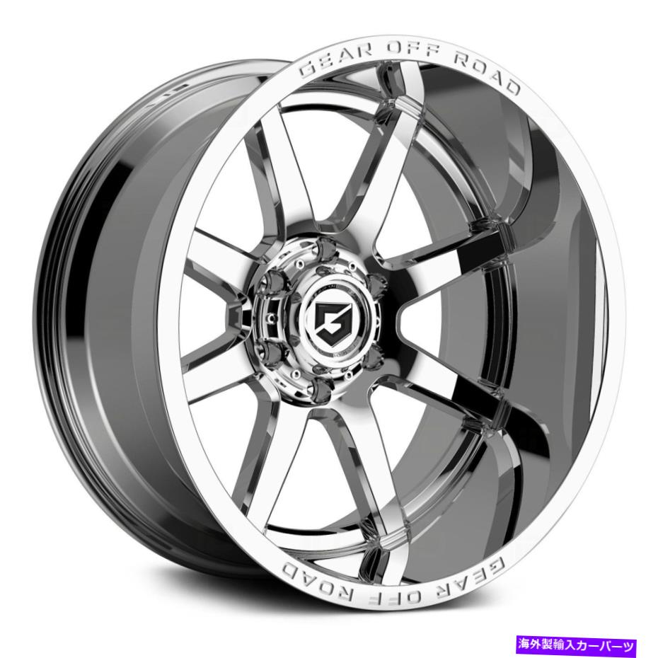 ホイール　４本セット ギアアロイ762Cピボットホイール22x12（-44、8x180、124.3）4のクロムリムセット Gear Alloy 762C PIVOT Wheels 22x12 (-44, 8x180, 124.3) Chrome Rims Set of 4【並行輸入品】