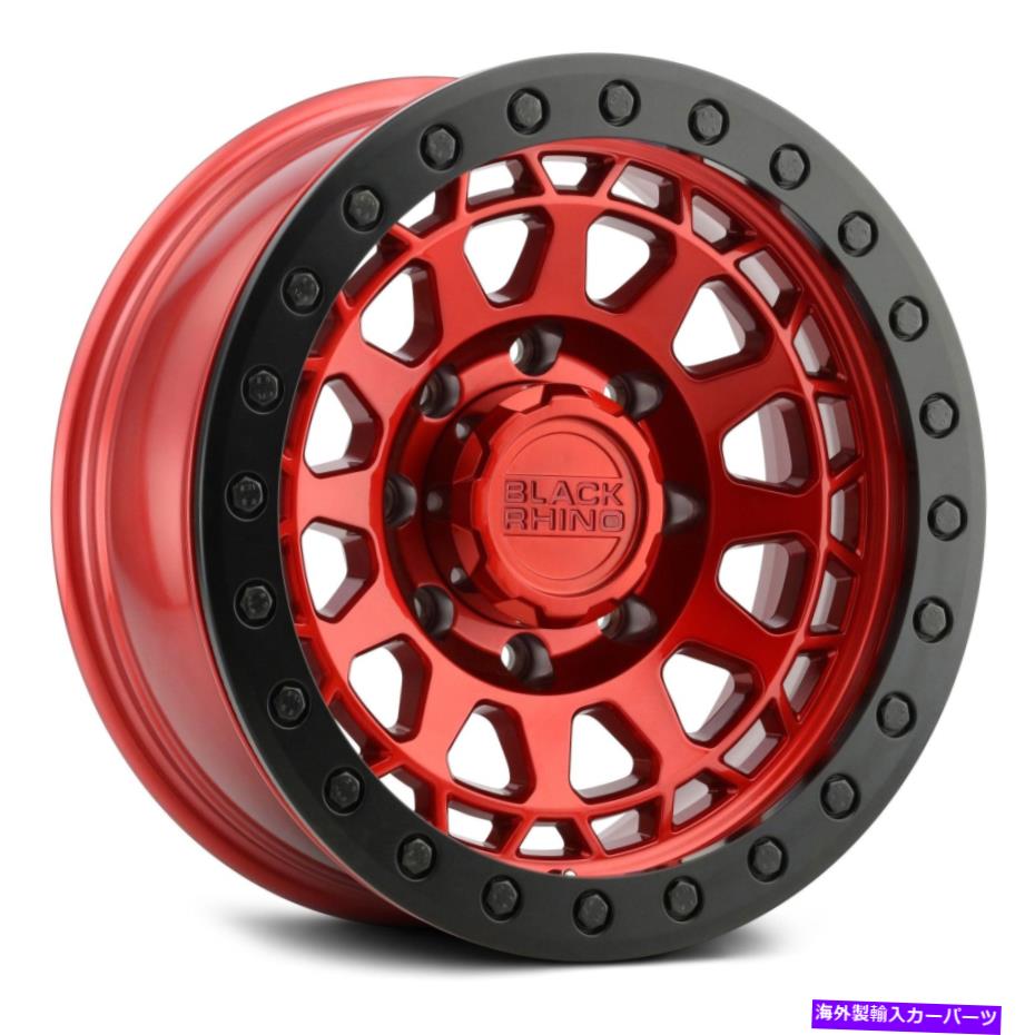 ホイール　４本セット ブラックサイムプリムビードロックホイール17x8.5（-38、5x114.3、71.5）4の赤いリムセット Black Rhino PRIMM BEADLOCK Wheels 17x8.5 (-38, 5x114.3, 71.5) Red Rims Set of 4【並行輸入品】