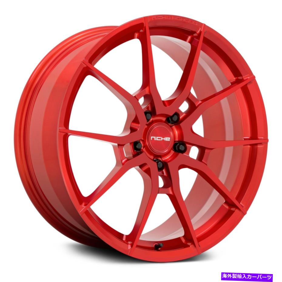 ホイール　４本セット ニッチT113カナンフォードモノブロックホイール20x9（25、5x112）4の赤いリムセット Niche T113 KANAN FORGED MONOBLOCK Wheels 20x9 (25, 5x112) Red Rims Set of 4【並行輸入品】｜Us Custom Parts Shop USDM