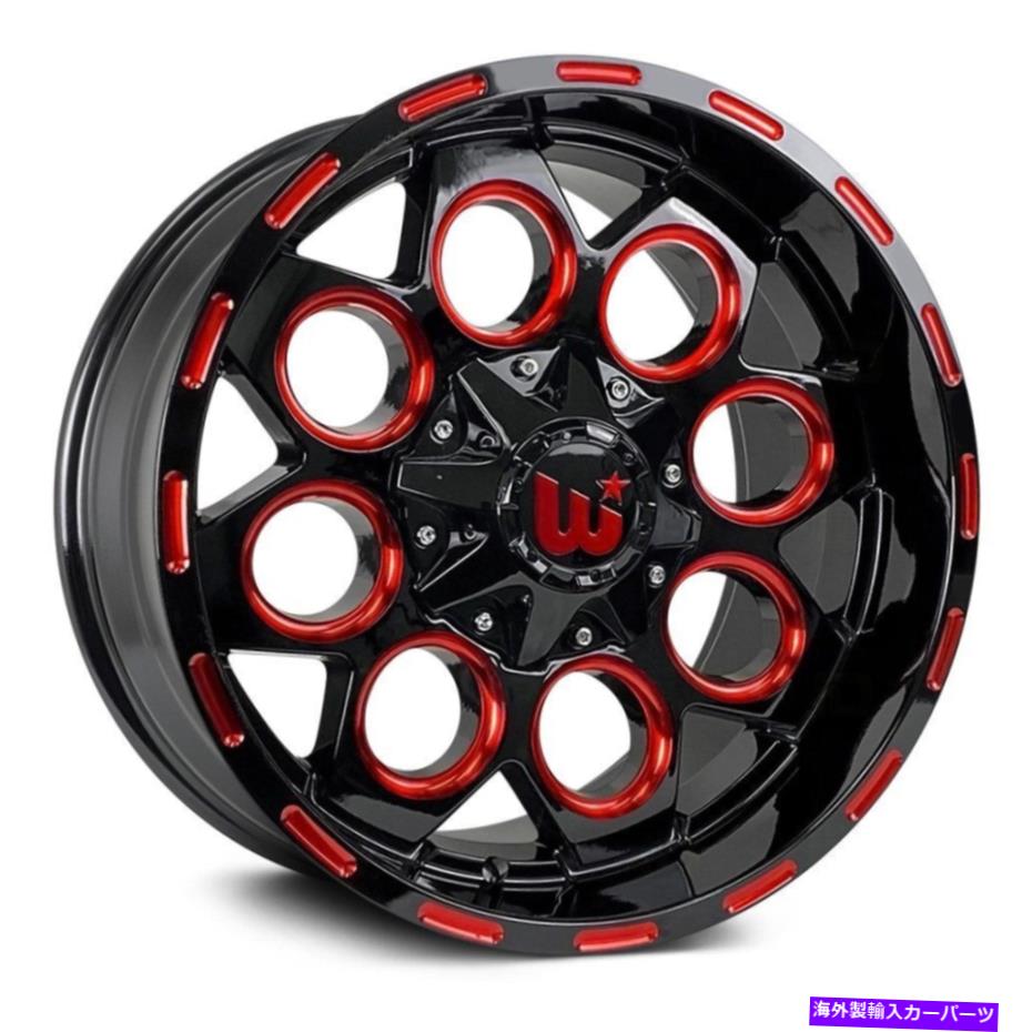 ホイール　４本セット ウエスタンストームホイール22x12（-44、5x127、71.5）4のブラックリムセット Western STORM Wheels 22x12 (-44, 5x127, 71.5) Black Rims Set of 4【並行輸入品】