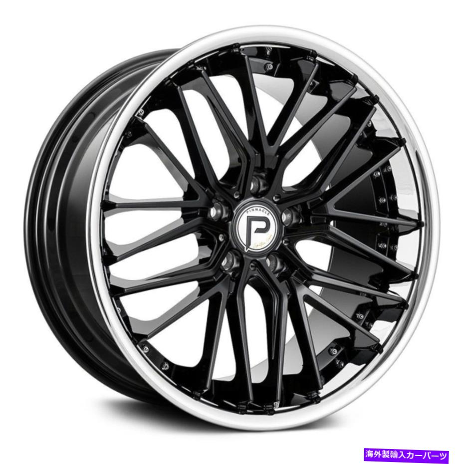 ホイール　４本セット ピナクルP214レガシーホイール22x9（35、5x112、66.56）4のブラックリムセット Pinnacle P214 LEGACY Wheels 22x9 (35, 5x112, 66.56) Black Rims Set of 4【並行輸入品】