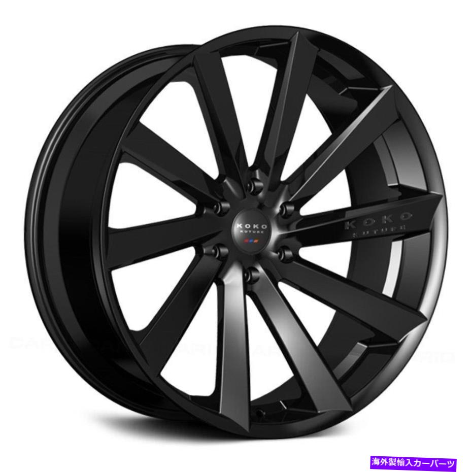ホイール　４本セット Koko Kuture Kapan Wheels20x10.5（20、5x114.3、71.6）4のブラックリムセット KoKo Kuture KAPAN Wheels 20x10.5 (20, 5x114.3, 71.6) Black Rims Set of 4【並行輸入品】