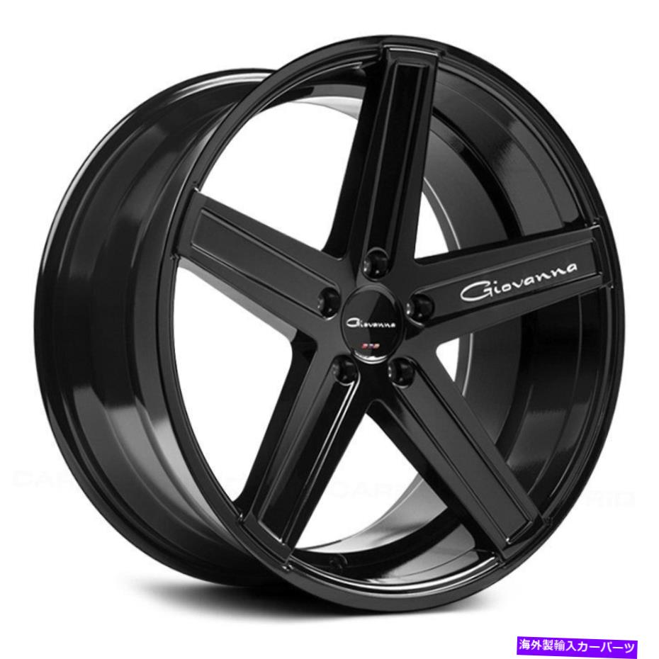 ホイール　４本セット Giovanna Dramuno-5ホイール20x8.5（35、5x114.3、73.1）4のブラックリムセット Giovanna DRAMUNO-5 Wheels 20x8.5 (35, 5x114.3, 73.1) Black Rims Set of 4【並行輸入品】