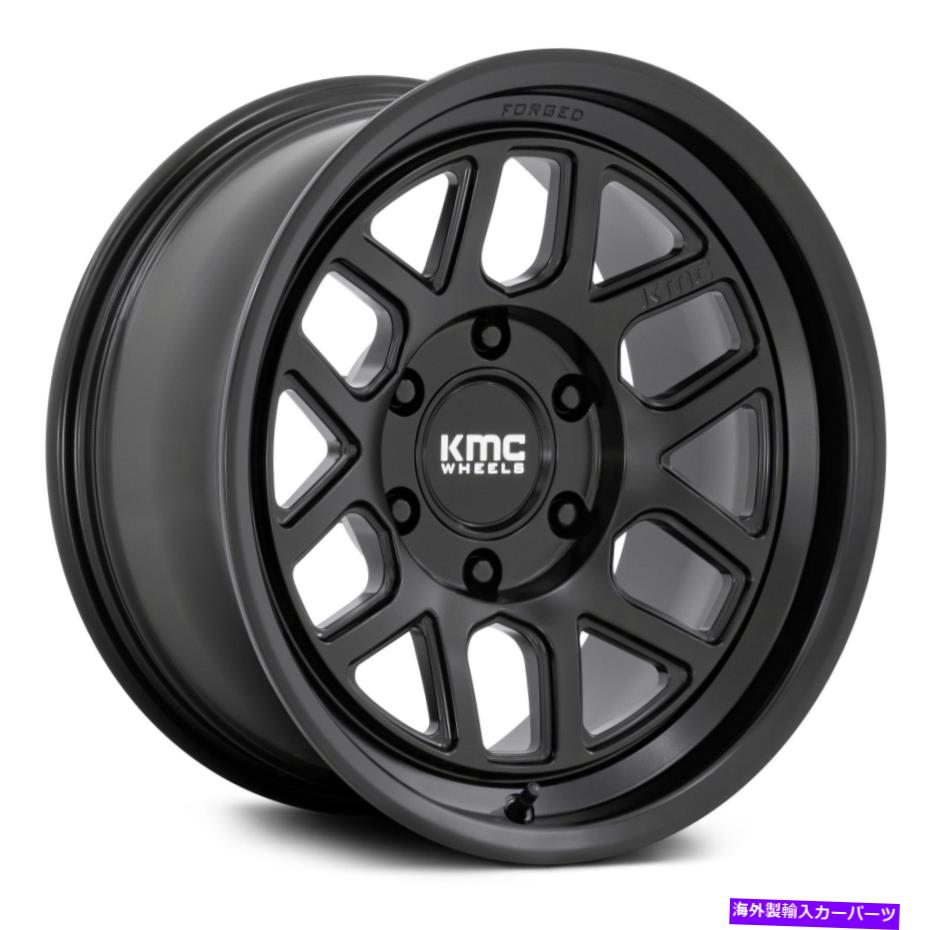 ホイール　４本セット KMC KM446メサホイール17x8.5（-10、6x139.7、106.1）4のブラックリムセット KMC KM446 MESA Wheels 17x8.5 (-10, 6x139.7, 106.1) Black Rims Set of 4【並行輸入品】