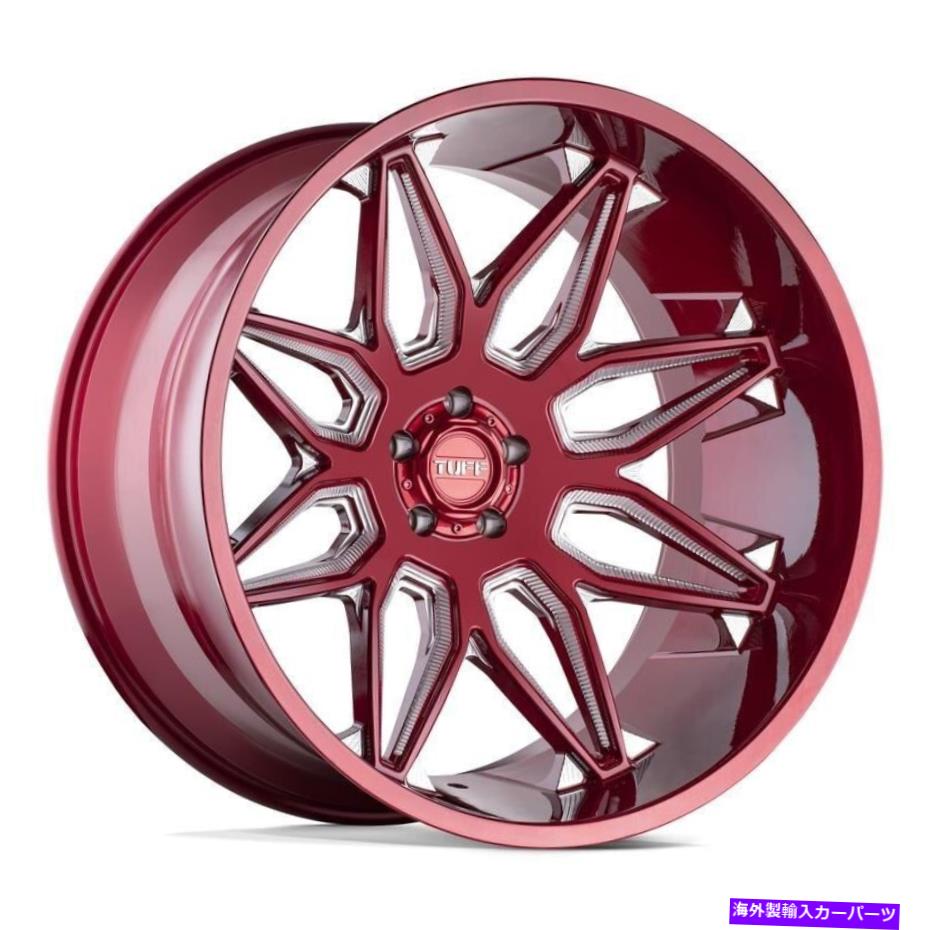 ホイール　４本セット Tuff T3Bホイール24x14（-72、5x127、71.5）4の赤いリムセット TUFF T3B Wheels 24x14 (-72, 5x127, 71.5) Red Rims Set of 4【並行輸入品】｜Us Custom Parts Shop USDM