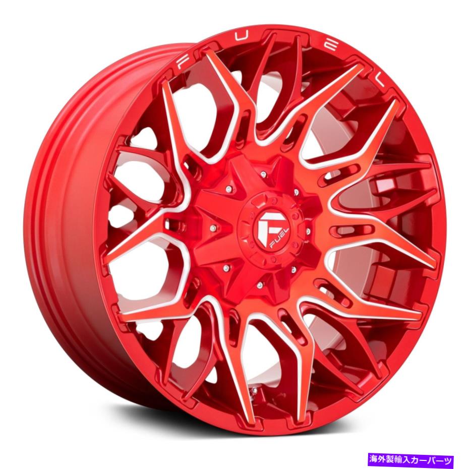 ホイール　４本セット Fuel D771 Twitch 1PCホイール22x10（-18、6x139.7、106.1）4の赤いリムセット Fuel D771 TWITCH 1PC Wheels 22x10 (-18, 6x139.7, 106.1) Red Rims Set of 4【並行輸入品】