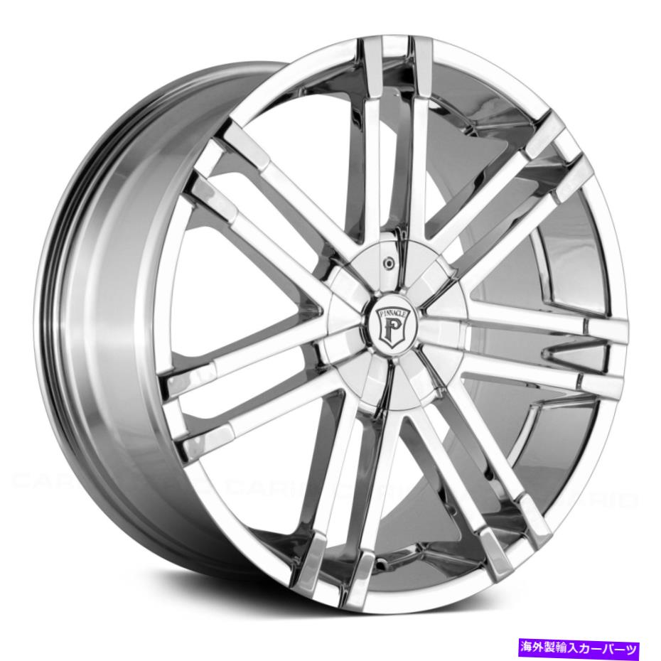 ホイール　４本セット Pinnacle P88 Valenti Wheels 22x9.5（15、5x120.65、74.1）Chrome Rimsセット4 Pinnacle P88 VALENTI Wheels 22x9.5 (15, 5x120.65, 74.1) Chrome Rims Set of 4【並行輸入品】