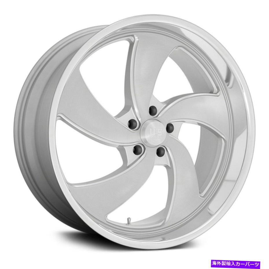 ホイール　４本セット U.S. Mags U134 Desperado 5 1PCホイール24x10（5、5x120.65）シルバーリムセット4 U.S. Mags U134 DESPERADO 5 1PC Wheels 24x10 (5, 5x120.65) Silver Rims Set of 4【並行輸入品】