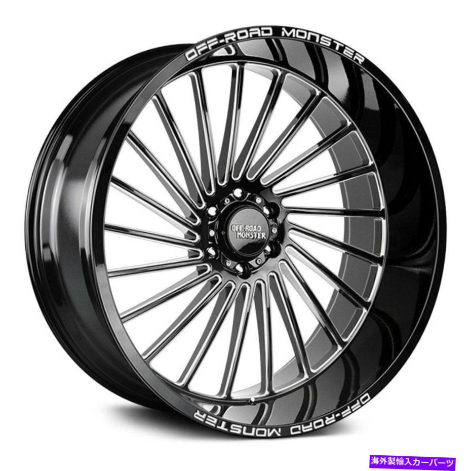 ホイール　４本セット オフロードモンスターM27ホイール26x12（-44、6x139.7、106.4）4のブラックリムセット Off-Road Monster M27 Wheels 26x12 (-44, 6x139.7, 106.4) Black Rims Set of 4【並行輸入品】