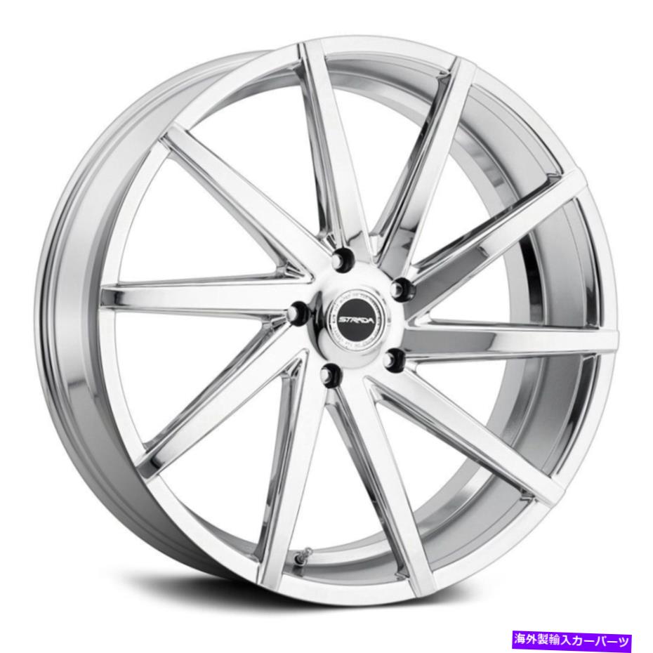 ホイール　４本セット Strada Sega Wheels 24x9（24、6x139.7、87.1）Chrome Rimsセット4 Strada Sega Wheels 24x9 (24, 6x139.7, 87.1) Chrome Rims Set of 4【並行輸入品】