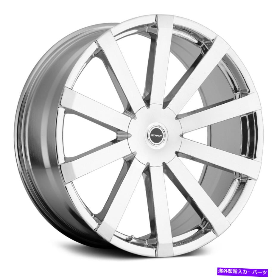 ホイール　４本セット Strada Gabbia Wheels 24x10（30、6x139.7、87.1）Chrome Rimsセット4 Strada GABBIA Wheels 24x10 (30, 6x139.7, 87.1) Chrome Rims Set of 4【並行輸入品】
