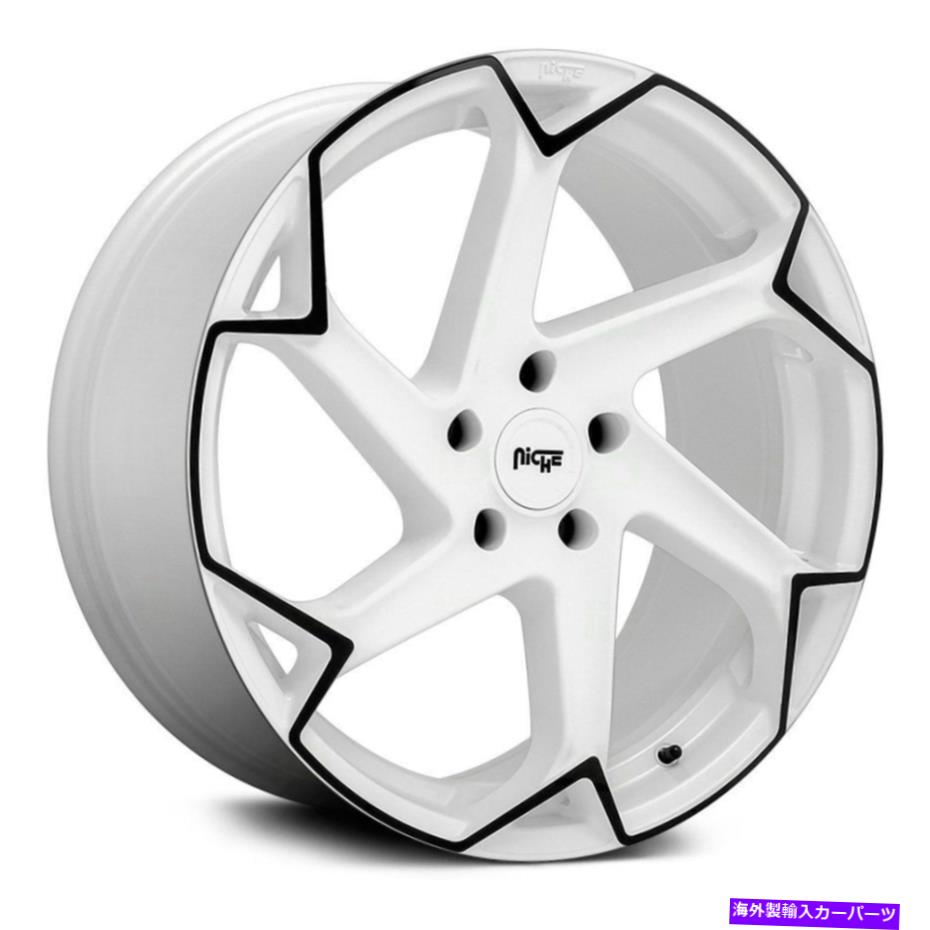 ホイール　４本セット ニッチM257フラッシュホイール20x9（27、5x112、66.56）4のホワイトリムセット Niche M257 FLASH Wheels 20x9 (27, 5x112, 66.56) White Rims Set of 4【並行輸入品】