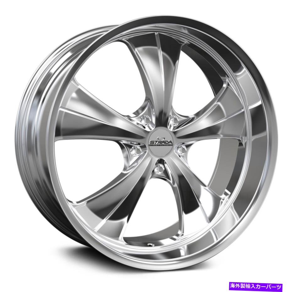 ホイール　４本セット Strada Old Skool Wheels 24x10（24、6x139.7、106.4）Chrome Rimsセット4 Strada OLD SKOOL Wheels 24x10 (24, 6x139.7, 106.4) Chrome Rims Set of 4【並行輸入品】