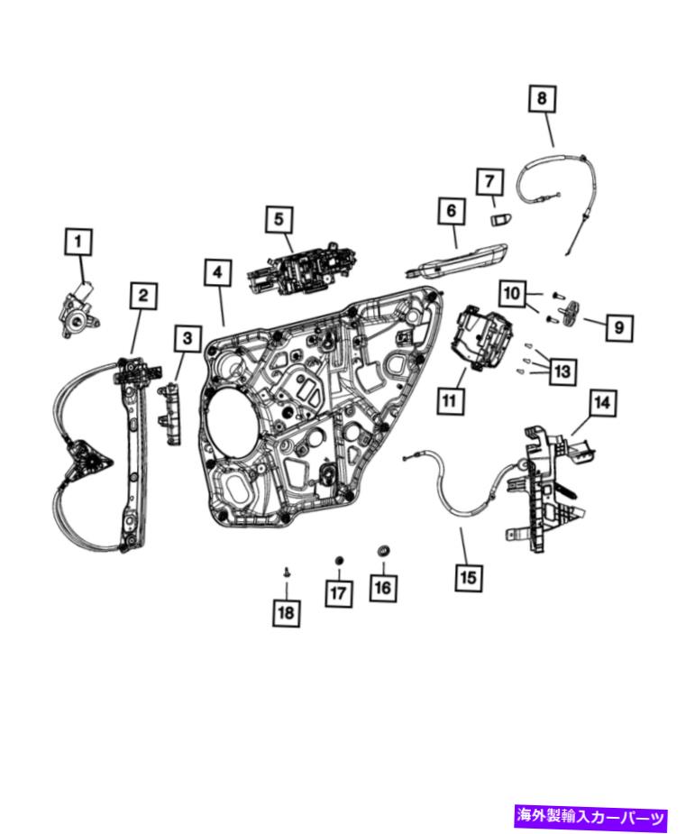 Window Regulator 本物のモーパールリアドアウィンドウレギュレーター右68499694AA Genuine Mopar Rear Door Window Regulator Right 68499694AA【並行輸入品】