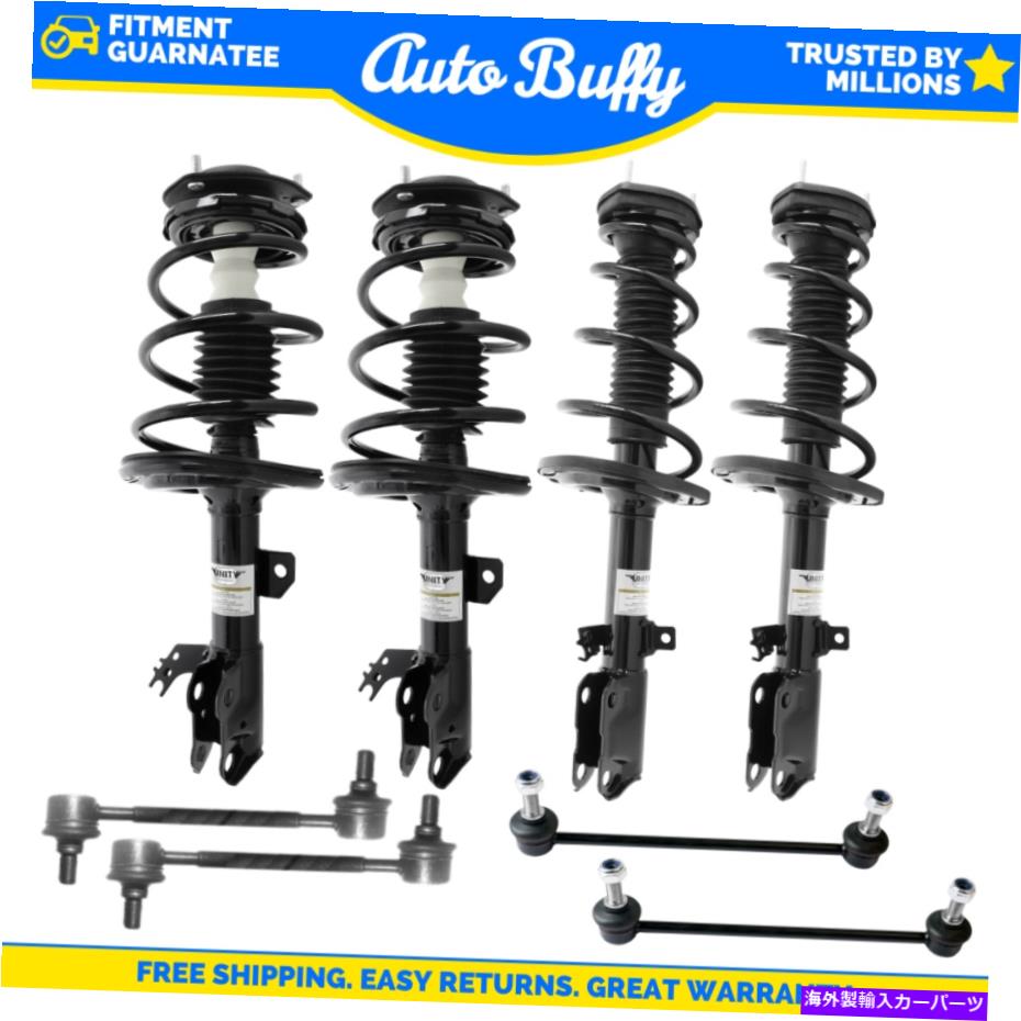 サスペンション Unity 8PCフロント左＆後部左ストラットとコイルスプリング +カムリ用の揺れ Unity 8pc Front Left & Rear Left Strut and Coil Spring + Sway Bars for Camry【並行輸入品】