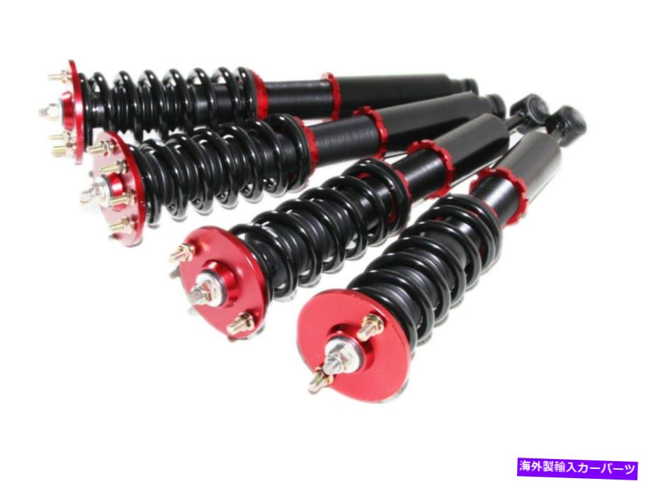 サスペンション 2003-07 Accord Dx ex lx se 2004-08 TSXコイルオーバーサスペンションキットレッド For 2003-07 Accord DX EX LX SE 2004-08 TSX Coilover Suspension Kit Red【並行輸入品】