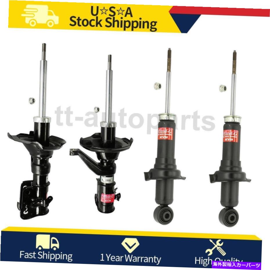 サスペンション 2001年から2002年のホンダシビックKYBショック＆ストラットサスペンションストラットリアフロント4x For 2001-2002 Honda Civic KYB Shocks & Struts Suspension Strut Rear Front 4x【並行輸入品】