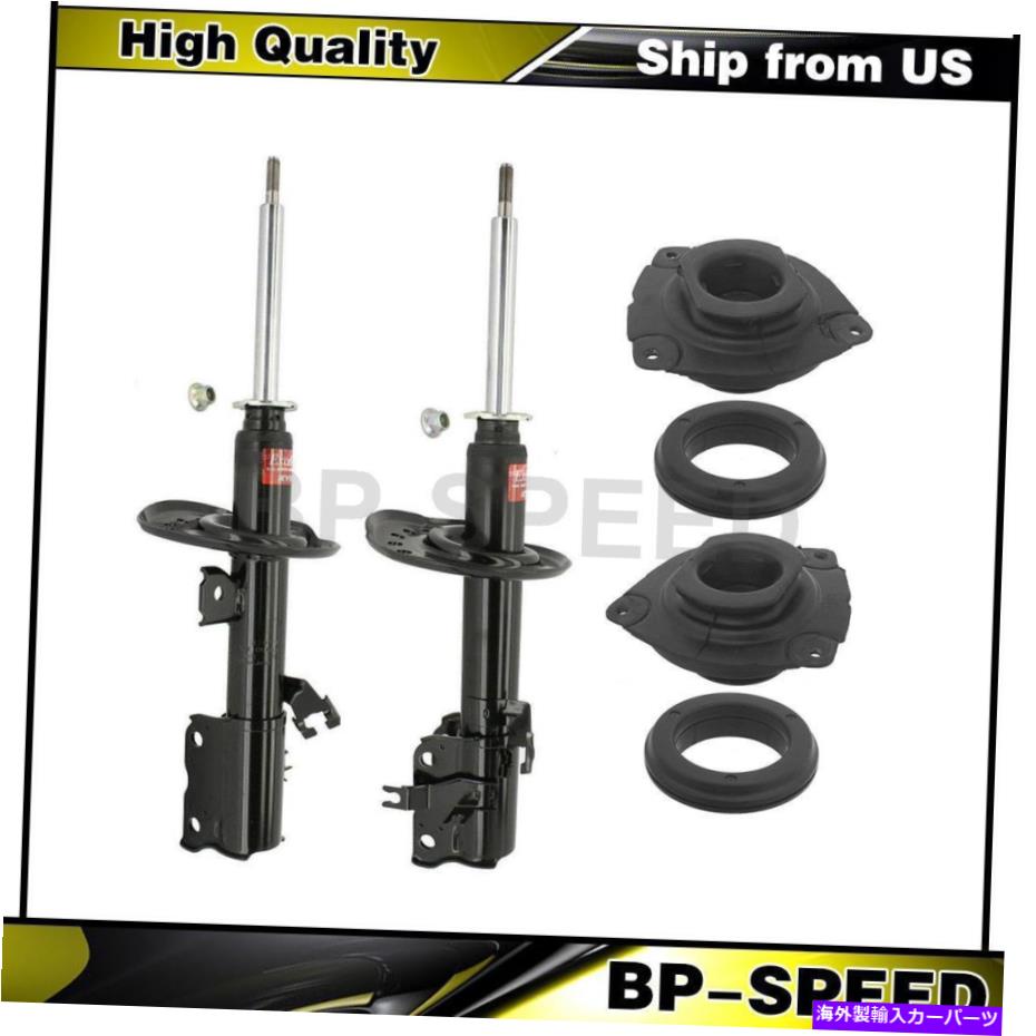 サスペンション Nissan Rogue 2008-2012 4 X Kyb Shocks Front Susp。ストラットストラットマウントキット Fits Nissan Rogue 2008-2012 4 X KYB Shocks Front Susp. Strut Struts Mount Kit【並行輸入品】
