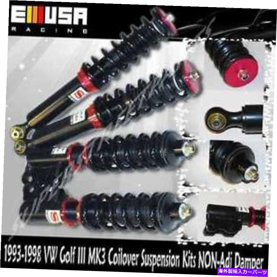 サスペンション 完全完全完全な再キットkyb agx 96-98 VW Golf GTI Hatchbak 4D Coilover Suspension 4CYL ONLY RED【並行輸入品】