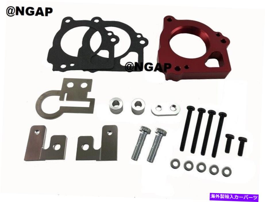 Throttle Body 03-07のレッドビレットアルミニウムスロットルボディスペーサージープグランドチェロキー4.7L Red Billet Aluminum Throttle Body Spacer For 03-07 Jeep Grand Cherokee 4.7L【並行輸入品】