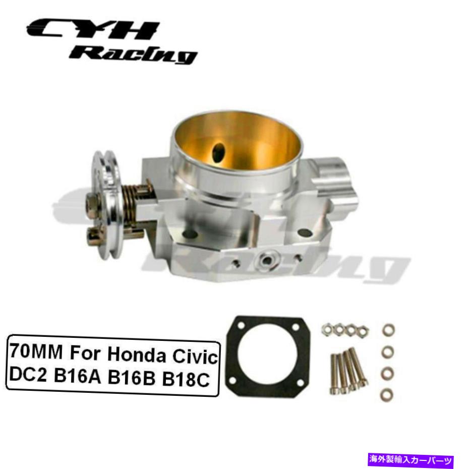 Throttle Body ホンダシビックBシリーズ用70mmアルミニウムスロットルボディB16 B18 EK ACURA INTEGRA 70MM Aluminum Throttle Body For Honda Civic B-Series B16 B18 EG EK Acura Integra【並行輸入品】