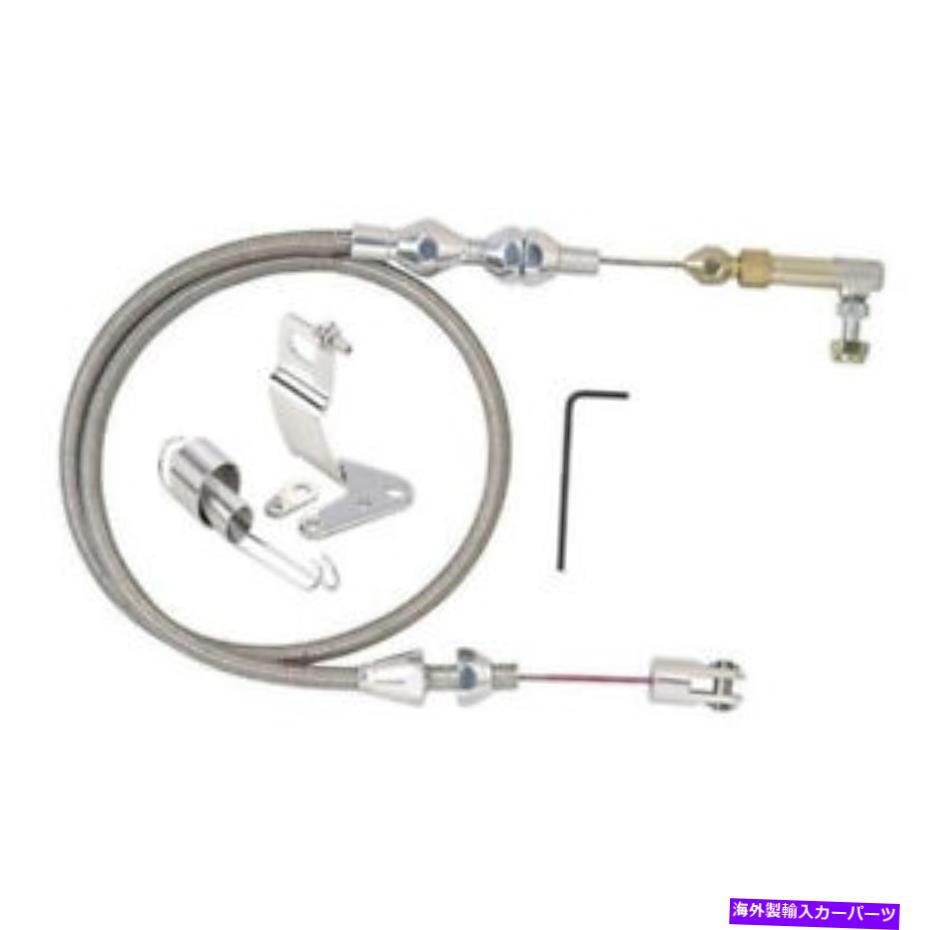 Throttle Body Lokar炭水化物ブラケット、スロットルリターンスプリング、24インチケーブル、SS Lokar Carb Bracket, Throttle Return Spring and 24\