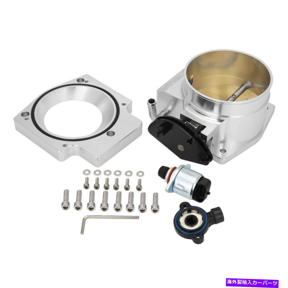 Throttle Body LS1 LS2 LS6シルバー92mmスロットルボディ + TPS +吸気マニホールドアダプタープレート用 For LS1 LS2 LS6 Silver 92mm Throttle Body + TPS + Intake Manifold Adapter Plate【並行輸入品】