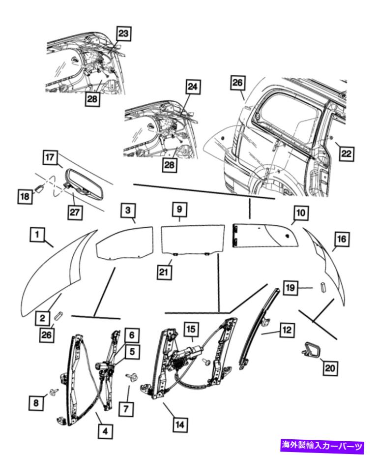 Window Regulator 本物のMoparフロントドアウィンドウレギュレータは680306555AAを左にしました Genuine Mopar Front Door Window Regulator Left 68030655AA【並行輸入品】