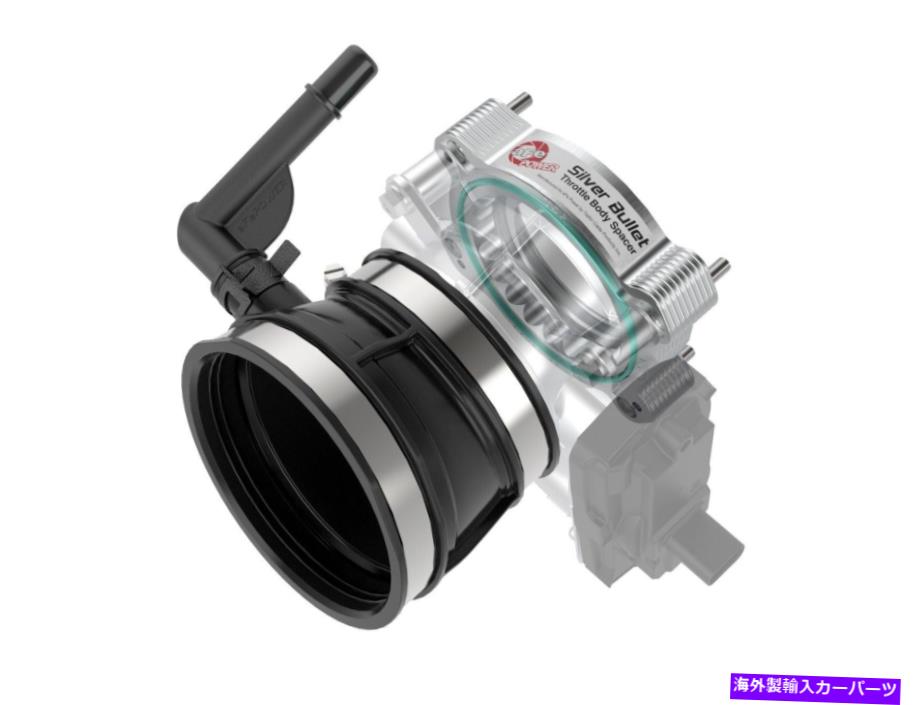 Throttle Body 2020年から22年のコルベット（C8）のためのAFEパワーシルバー弾丸スロットルボディスペーサーブラック Afe Power Silver Bullet Throttle Body Spacer Black For 2020-22 Corvette (C8)【並行輸入品】