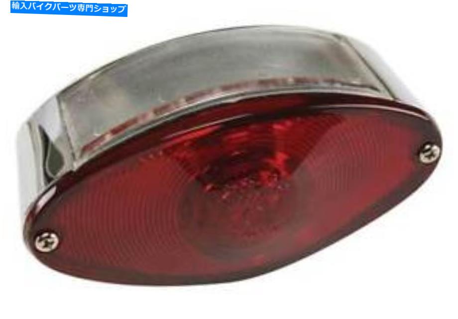 Headlight Ultima ChromeメッキカスタムCATEYEスタイルTaillight12V LEDアレイ付きレンズ付き Ultima Chrome Plated Custom Cateye Style Taillight 12V LED Array w/ Red Lens【並行輸入品】