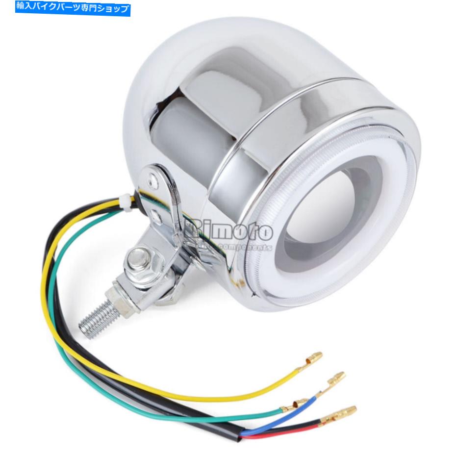 Headlight 4.5 ''ホンダヤマハのクロムオートバイLEDラウンドヘッドライトホワイトライト 4.5'' Chrome Motorcycle LED Round Headlight White Light For Honda Yamaha【並行輸入品】