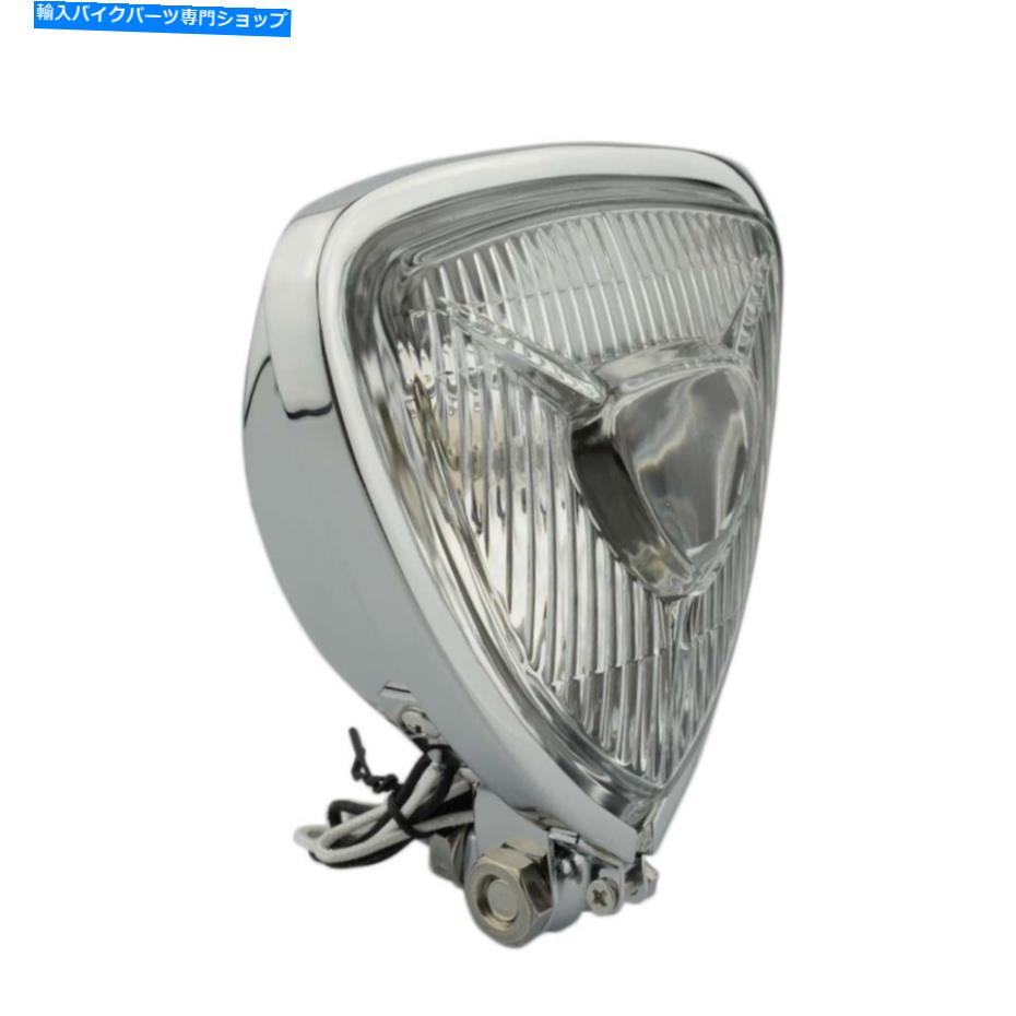 Headlight トライアングルオートバイヘッドライト - 巡洋艦トライクチョッパーのためのストリートファイターカスタム Triangle Motorcycle Headlight - Streetfighter Custom for Cruiser Trike Chopper【並行輸入品】