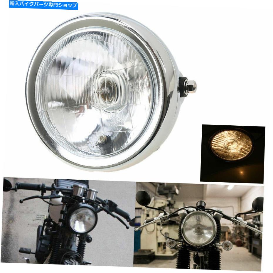Headlight 1 xクロムオートバイヘッドライトアンバーヘッドランプスズキGN 125用の高梁 1 x Chrome Motorcycle Headlight Amber Headlamp High Low Beam For Suzuki GN 125【並行輸入品】