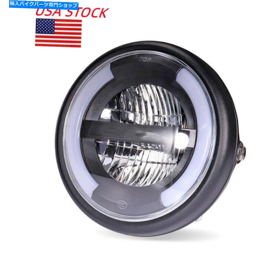 Headlight 7インチオートバイLEDヘッドライトフロントH4 HI/LOビームDRLLLHEADLAMPオフロードチョッパー 7inch Motorcycle LED Headlight Front H4 Hi/Lo Beam DRLHeadlamp Off-road Chopper【並行輸入品】