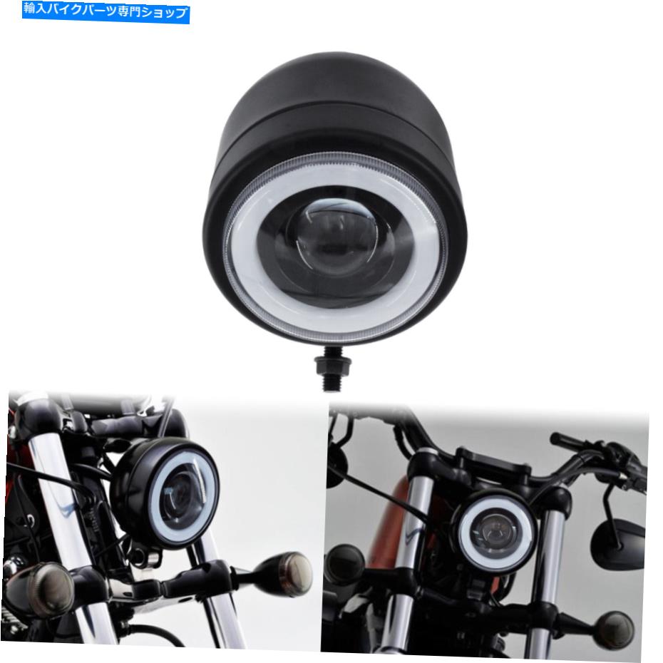 Headlight ハローエンジェルアイレッドヘッドライトヘッドランプハーレースポーツスターXL 883 1200にフィット Halo Angel Eye LED Headlight Head Lamp Fit For Harley Sportster XL 883 1200【並行輸入品】