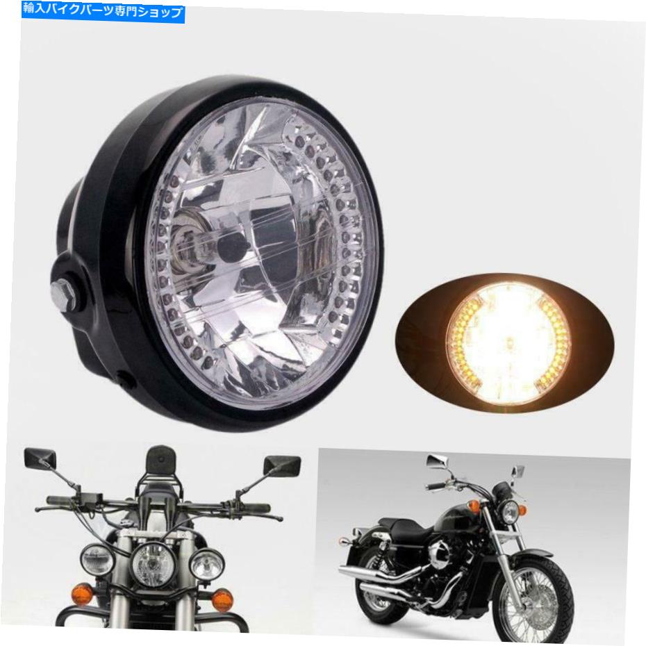Headlight オートバイLEDヘッドライトターンシグナルインジケーターマウントブラケットアンバーターンシグナル Motorcycle LED Headlight Turn Signal Indicator Mount Bracket Amber Turn Signal【並行輸入品】