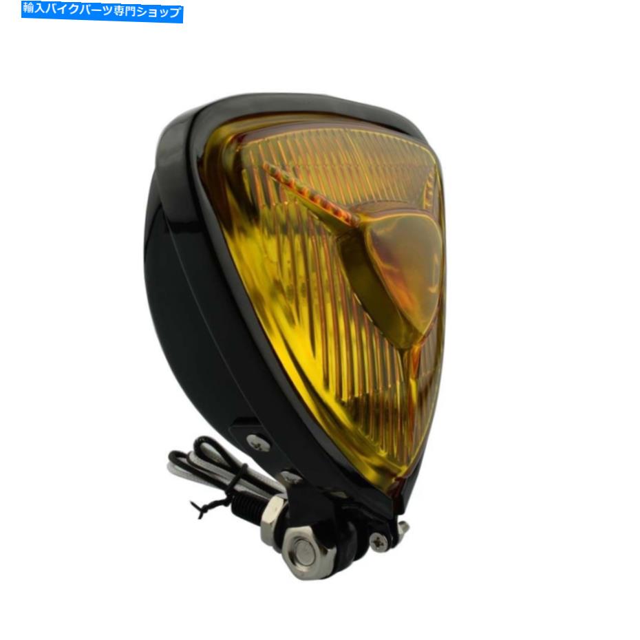 Headlight ホンダスズキハーレーヤマハのオートバイヘッドライトランプブラックアンバーヘッドライト Motorcycle Headlight Lamp Black Amber Head light For Honda Suzuki Harley Yamaha【並行輸入品】