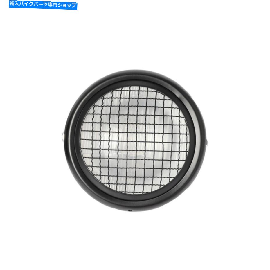 Headlight 6.5 ''モーターサイクルユニバーサルヘッドライト付きハーレーカフェレーサー用のグリルブラック 6.5'' Motorcycle Universal Headlight W/ Grill Black For Harley Cafe Racer Bobber【並行輸入品】