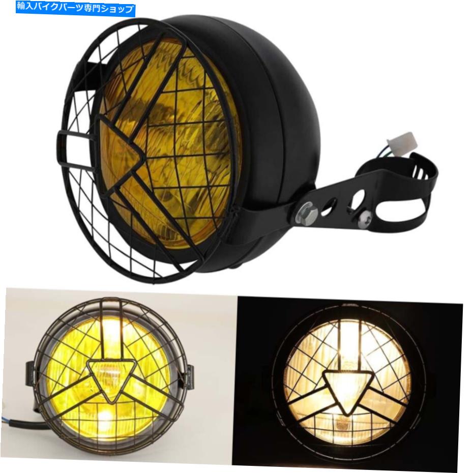 Headlight CG125 GN125レトロモーターサイクルヘッドライトヘッドランプ付きカバー付きカバーマウント米国 For CG125 GN125 Retro Motorcycle Headlight Head Lamp w/ Grill Coverv Mount US【並行輸入品】