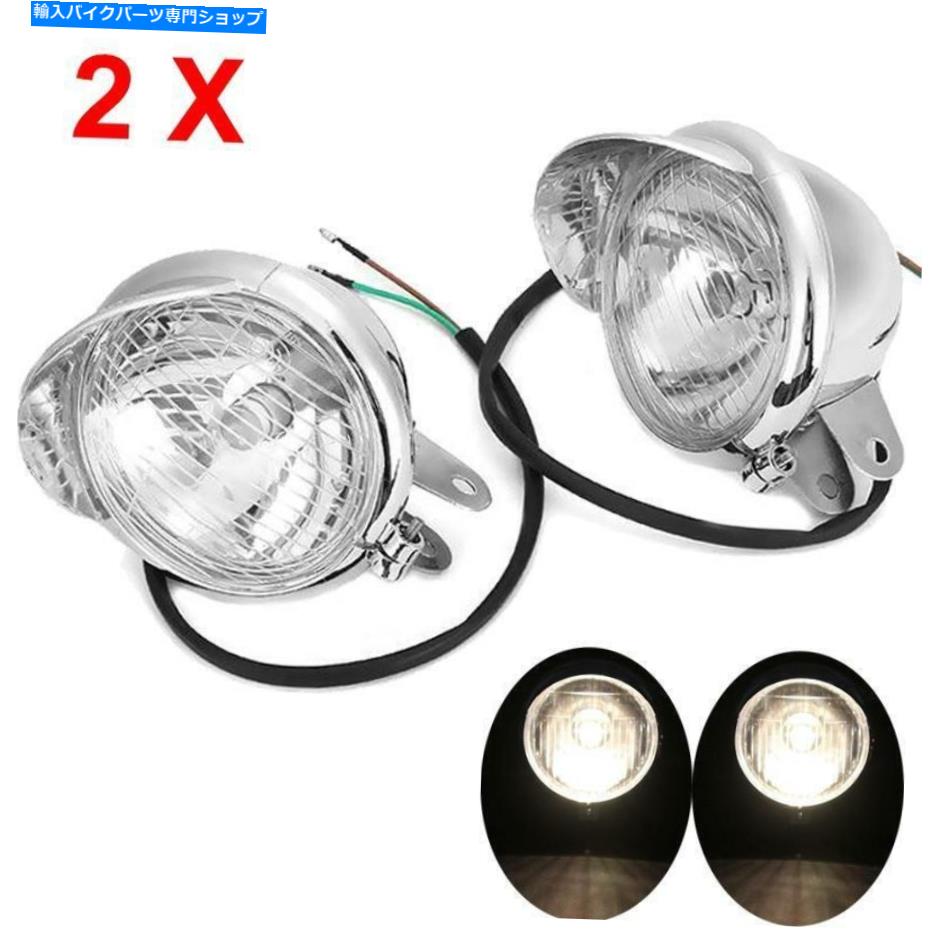 Headlight ヤマハロードスターミッドナイトウォリアーxv 1600 1700のペアクロムパスヘッドライト Pair Chrome Passing Headlight For Yamaha Road Star Midnight Warrior XV 1600 1700【並行輸入品】