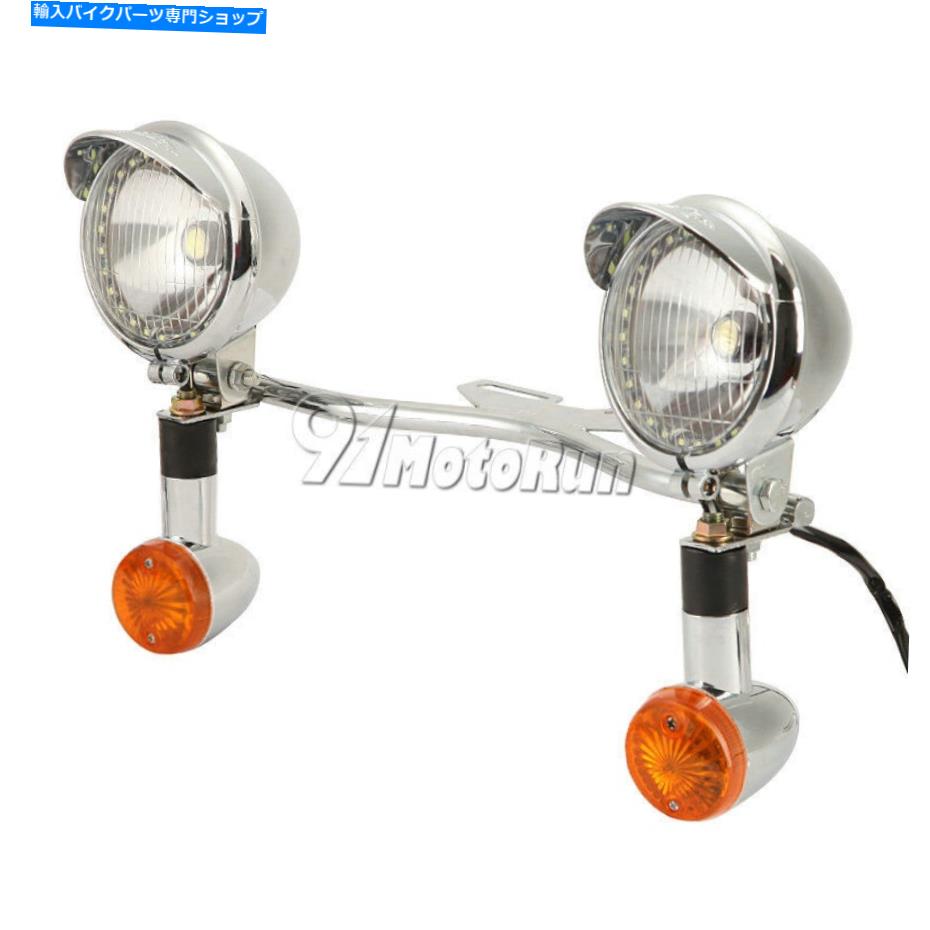 Headlight パスターンシグナルヤマハロードスターxv 1600 1700シルバラードのスポットライトバー Passing Turn Signals Spot Lights Bar For Yamaha Road Star XV 1600 1700 Silverado【並行輸入品】