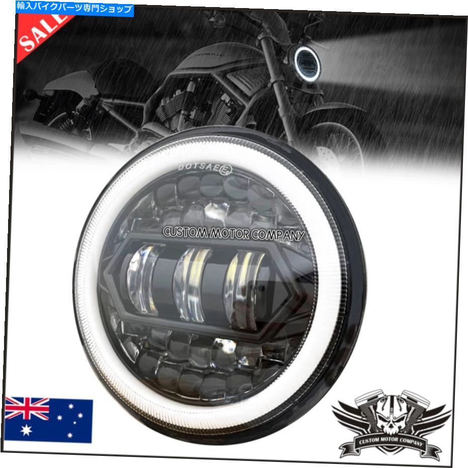 Headlight 5.75インチオートバイLED DYNA SOFTAIL SPORTSTER 883 XL883 FXCWのLEDヘッドライト 5.75 Inch Motorcycle LED Headlight for Dyna Softail Sportster 883 XL883 FXCW【並行輸入品】