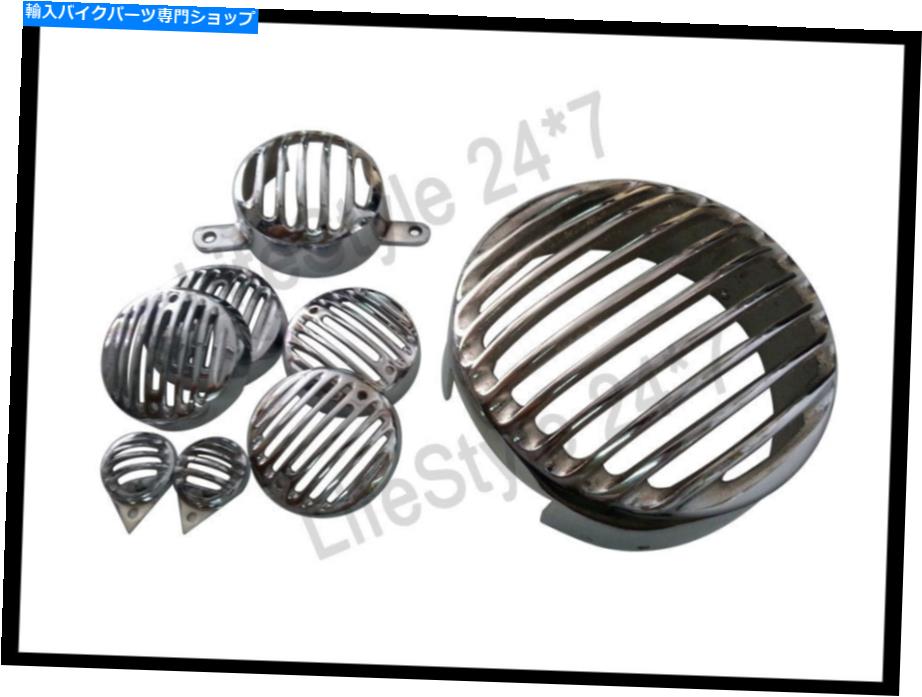 Headlight 新しいRoyal Enfield Complete Head Light Chromed Grillセット New Royal Enfield Complete Head Light Chromed Grill Set【並行輸入品】