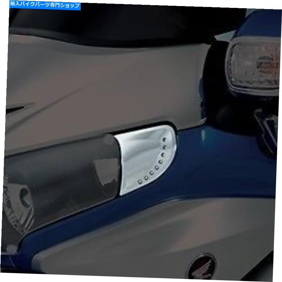 Headlight ショークロームクロムヘッドライトエンドトリム明るいLEDホワイトライトホンダGL1800 52-811 SHOWCHROME CHROME HEADLIGHT END TRIM BRIGHT LED WHITE LIGHTS HONDA GL1800 52-811【並行輸入品】