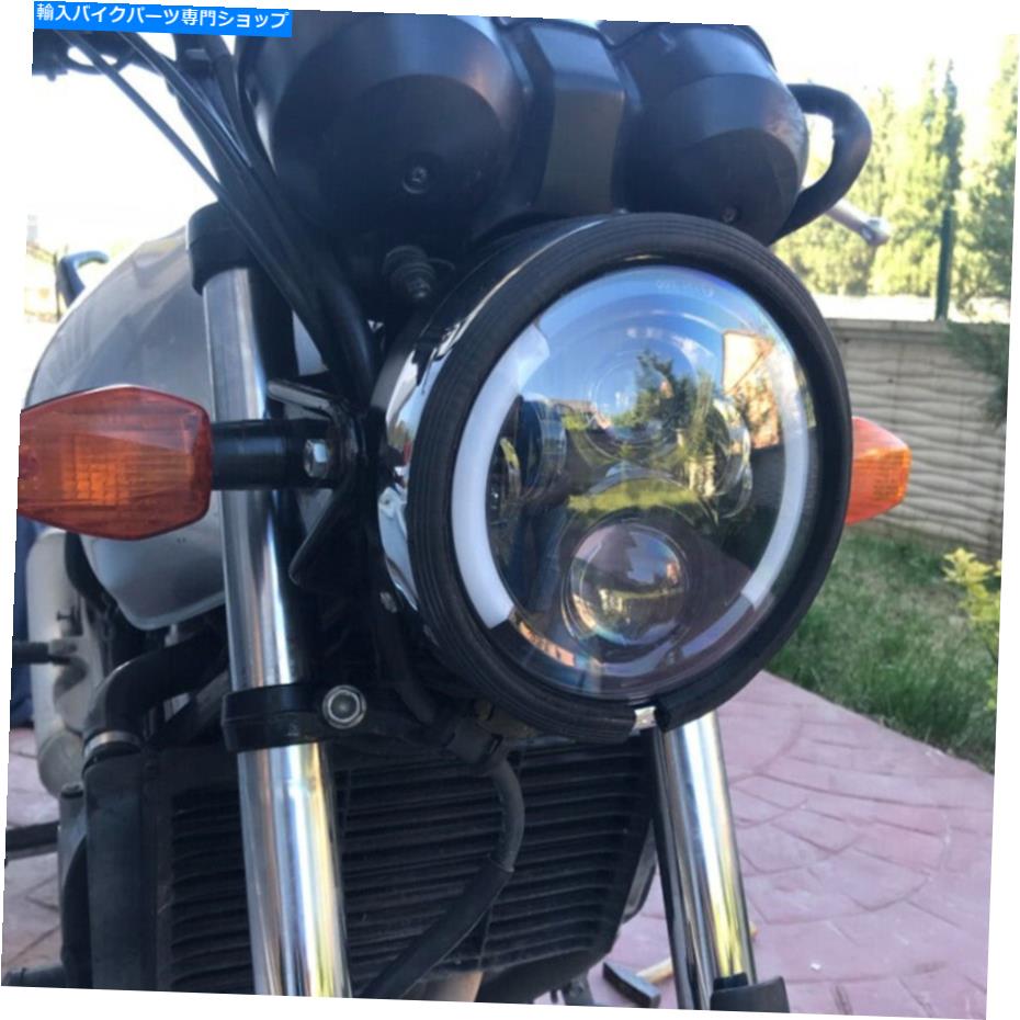 Headlight ハーレーツーリングハイ/ローDRL H4 7 ''ラウンドのためのオートバイLEDプロジェクターヘッドライト Motorcycle LED Projector Headlights for Harley Touring High/Low DRL H4 7'' Round【並行輸入品】