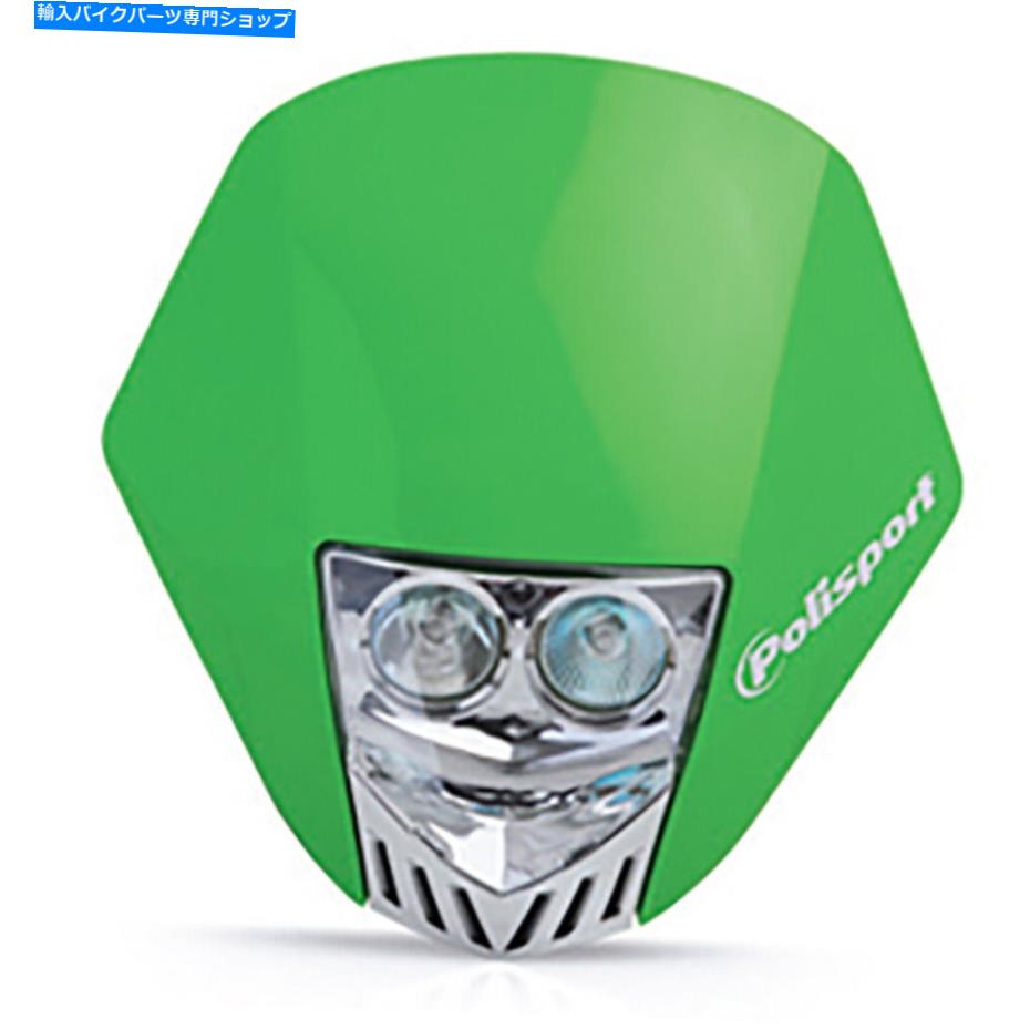 Headlight グリーンポリスポートHMXデュアルハロゲンモーターバイクヘッドライトユニバーサルスーツKLX650など Green POLISPORT HMX Dual Halogen Motorbike Headlight Universal suit KLX650 etc【並行輸入品】