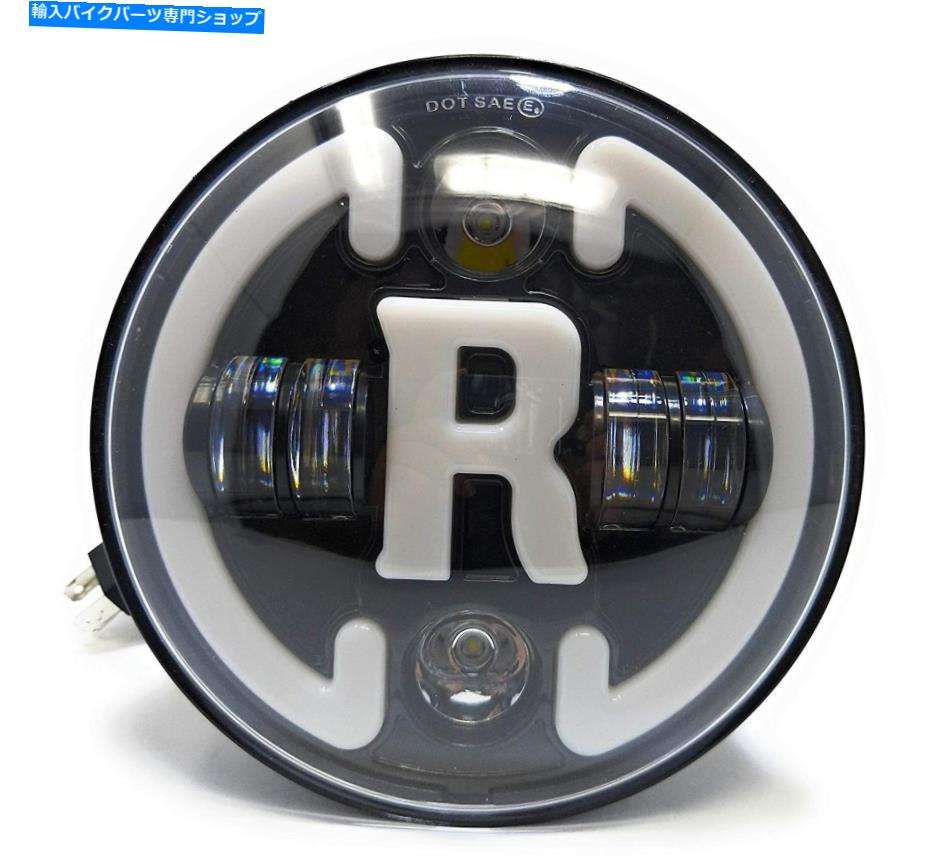 Headlight ロイヤルエンフィールドバイク（R DRL）電圧12V-80V、75ワット用のヘッドライトデュアルカラーDRL Headlight Dual Color DRL for Royal Enfield Bike (R DRL) Voltage 12V-80V, 75 Watt【並行輸入品】