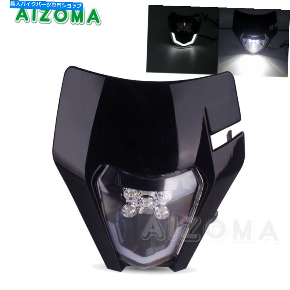 Headlight ダートバイクLEDヘッドライトヘッドランプライトライトフェアリングfor exc-w 250 300 450エンデューロ Dirt Bike LED Headlight Head Lamp Light Fairing For EXC XC-W 250 300 450 Enduro【並行輸入品】