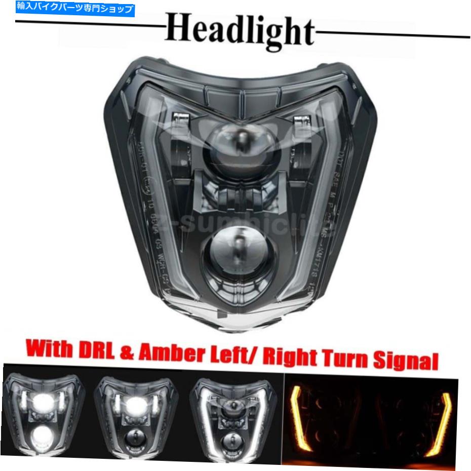 Headlight 17-21 ktm excw 250 350 450 500 SMC-R 690のターニング信号+DRL LEDヘッドライト Turning Signal+DRL LED Headlight For 17-21 KTM EXC XCW 250 350 450 500 SMC-R 690【並行輸入品】