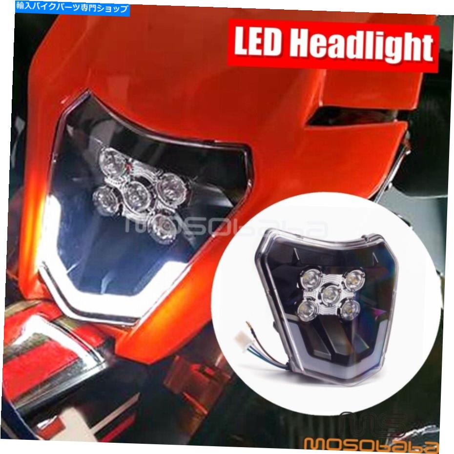 Headlight HI/LO LEDヘッドライトExc Exc-F 300 350 450 500 2014-2021用ユニバーサルダートバイク Hi/Lo LED Headlight Universal Dirt Bike For EXC EXC-F 300 350 450 500 2014-2021【並行輸入品】